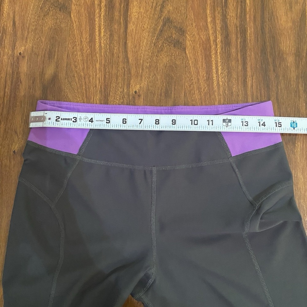 Calvin Klein Flare Leggings Yoga Pants Active Gray Purple Medium Quick Dry - Picture 6 of 6